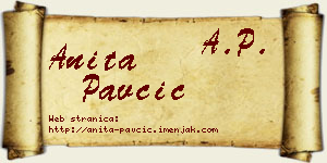 Anita Pavčić vizit kartica